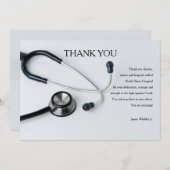 Carte de remerciements stéthoscope (Devant / Derrière)