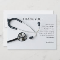 Carte de remerciements stéthoscope