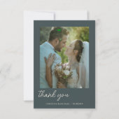 Carte De Remerciements Stormy Grey ・ Mariage de script manuscrit (Devant)