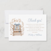 Carte De Remerciements Storybook Blue Bow Baby Shower  (Devant)