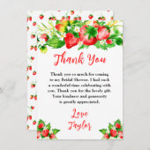 Carte De Remerciements Strawberries and Daisies Bridal Shower (Devant / Derrière)