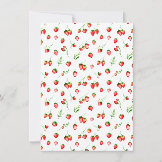 Carte De Remerciements Strawberries and Daisies Bridal Shower (Dos)