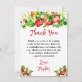 Carte De Remerciements Strawberries and Daisies Bridal Shower (Devant)