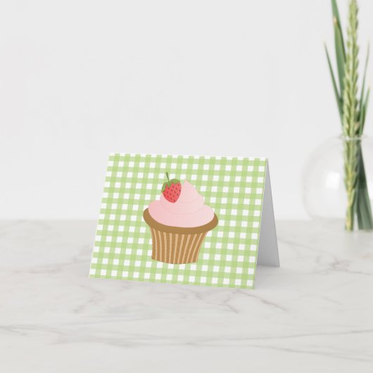 Carte De Remerciements Strawberry Chocolate Cupcake (Devant)