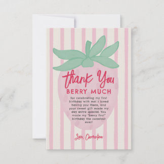 Carte De Remerciements Strawberry Thank you Berry Much Thank You Card