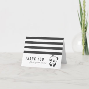Carte De Remerciements Striped panda thank