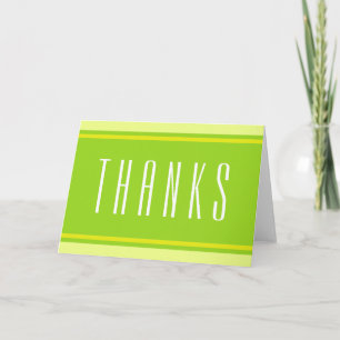Carte De Remerciements STRIPES SPORTIVES - Vert printemps + votre texte