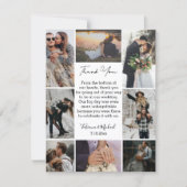Carte De Remerciements style 8 photos collage moderne chic mariage (Devant)