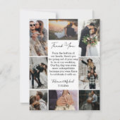 Carte De Remerciements style 8 photos collage moderne chic mariage (Devant)