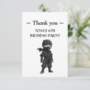 Carte De Remerciements Style Anime Ninja Guerriers Garçons Fête d'anniver
