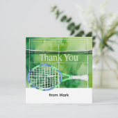 Carte De Remerciements Style aquarelle sur le thème du tennis (Debout devant)