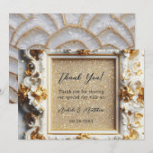 Carte De Remerciements Style baroque de luxe Mariage or blanc (Devant / Derrière)