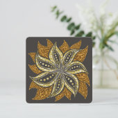 Carte De Remerciements Style Batik Floral Abstrait africain (Debout devant)