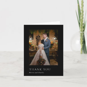 Carte De Remerciements Style Black Photo Mariage moderne