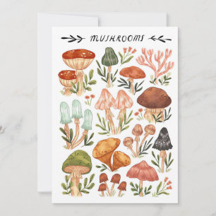Carte De Remerciements Style Champignons Chasseur de champignons