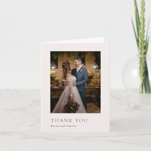 Carte De Remerciements Style Neutre Photo Mariage moderne