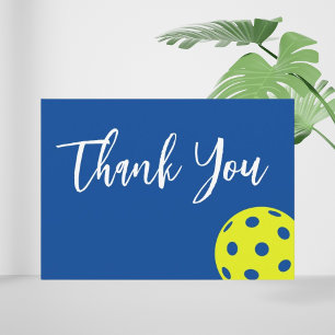 Carte De Remerciements Style Rétro Néon Bleu Thème Pickleball Anniversair