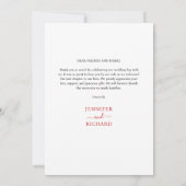 Carte De Remerciements Style romantique Chic Rouge Script Calligraphie Ph (Dos)