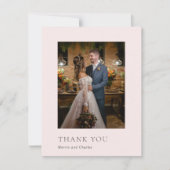 Carte De Remerciements Style rose Mariage moderne (Devant)
