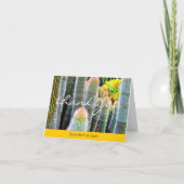 Carte De Remerciements Stylé vert flou cactus moderne nom de script bold (Devant)