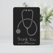 Carte De Remerciements Stylish Grey Stethoscope Illustration Graduation (Debout devant)