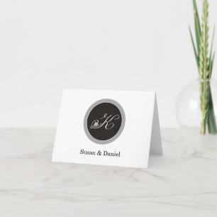 Carte De Remerciements Stylish - K - Monogramme
