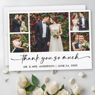 Carte De Remerciements Stylo à encre Calligraphie Script 5 Mariage photo