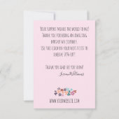 Carte De Remerciements Stylo Pastel Floral Hair Style Flower Wreath (Dos)