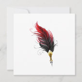 Carte De Remerciements Stylo rouge en plumes avec nib or (Devant)