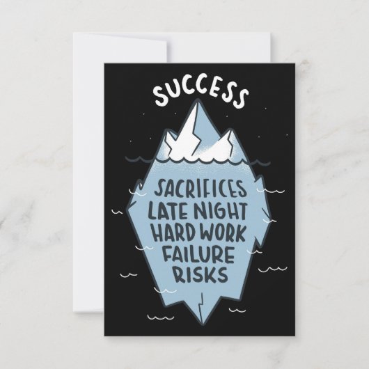 Carte De Remerciements Success Hard Work Motivation (Devant)