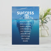 Carte De Remerciements Success Iceberg Hard Work (Debout devant)