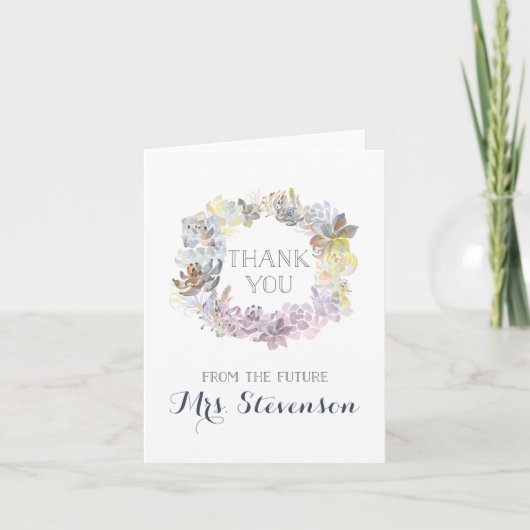 Carte De Remerciements Succulentes d'eau | Remerciements pour Baby Shower (Devant)