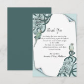 Carte de remerciements Succulents de pin bleu à la (Devant / Derrière)