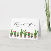 Carte De Remerciements Succulents et Cactus en pot Boho pour la Remise de (Devant)