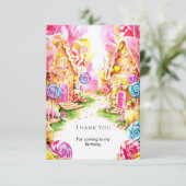 Carte De Remerciements Sucette Fantaisie Anniversaire Candyland (Debout devant)