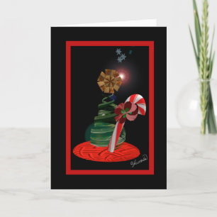Carte De Remerciements Sucre de canne des fêtes de Noël grande étoile