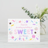 Carte De Remerciements Sucrerie Bonbons Lollipop Anniversaire (Debout devant)