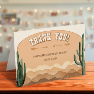 Carte De Remerciements Sud-Ouest Boho Desert Cactus Rustic Ranch
