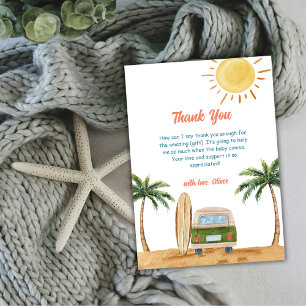 Carte De Remerciements Summer Boho Surf Plage Van Baby shower