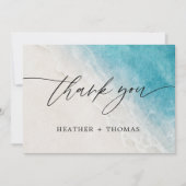 Carte De Remerciements Summer Ocean Beach Mariage (Devant)