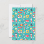 Carte De Remerciements Summer Pool Party 2e anniversaire (Dos)