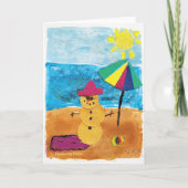 Carte De Remerciements Summer Snowman - Kids Art pour CHOC (Devant)