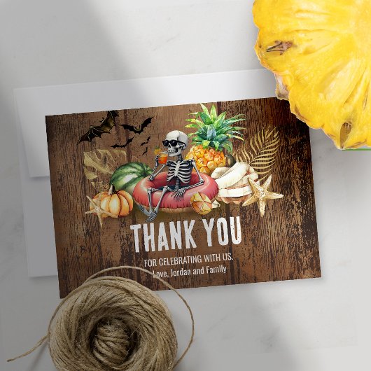 Carte De Remerciements Summerween Birthday Party Summer and Halloween