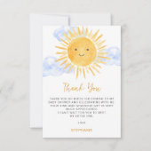 Carte De Remerciements Sun Baby Shower  (Devant)