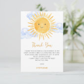 Carte De Remerciements Sun Baby Shower  (Debout devant)