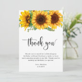 Carte De Remerciements Sunflower BIrthday (Debout devant)
