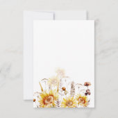 Carte De Remerciements Sunflower Boho Fleur sauvage Fête des mariées mode (Dos)