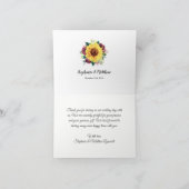 Carte De Remerciements Sunflower Bourgogne Rose Frontière Mariage bois (Intérieur)