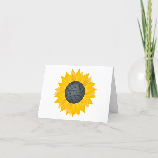 Carte De Remerciements Sunflower Disco Ball Retro Party Vibe