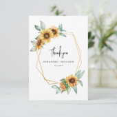 Carte De Remerciements Sunflower Eucalyptus Mariage géométrique (Debout devant)